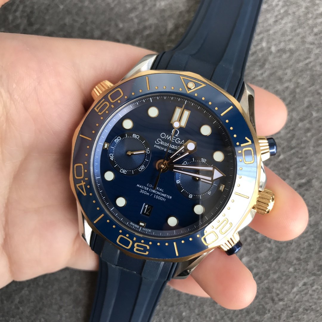 SEAMASTER DIVER 300M GOLD CASE CHRONOGRAPH 44MM BLUE DIAL