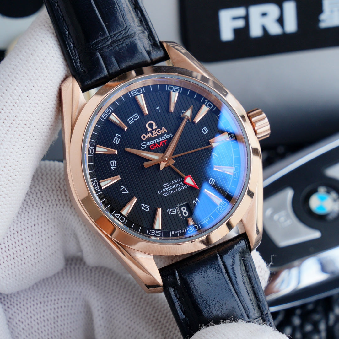 SEAMASTER AQUA TERRA 150M CO-AXIAL GMT  LEATHER STRAP