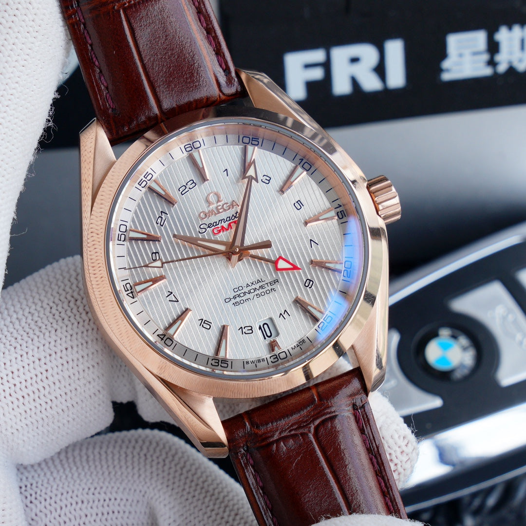 SEAMASTER AQUA TERRA 150M CO-AXIAL GMT  LEATHER STRAP