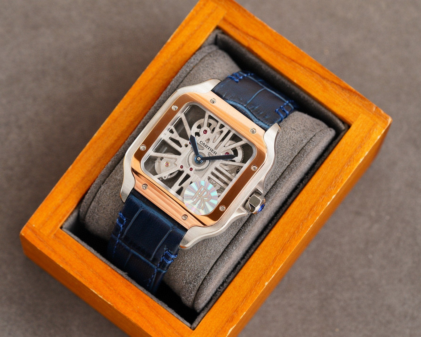 SANTOS 2 TONE GOLD STEEL SKELETON