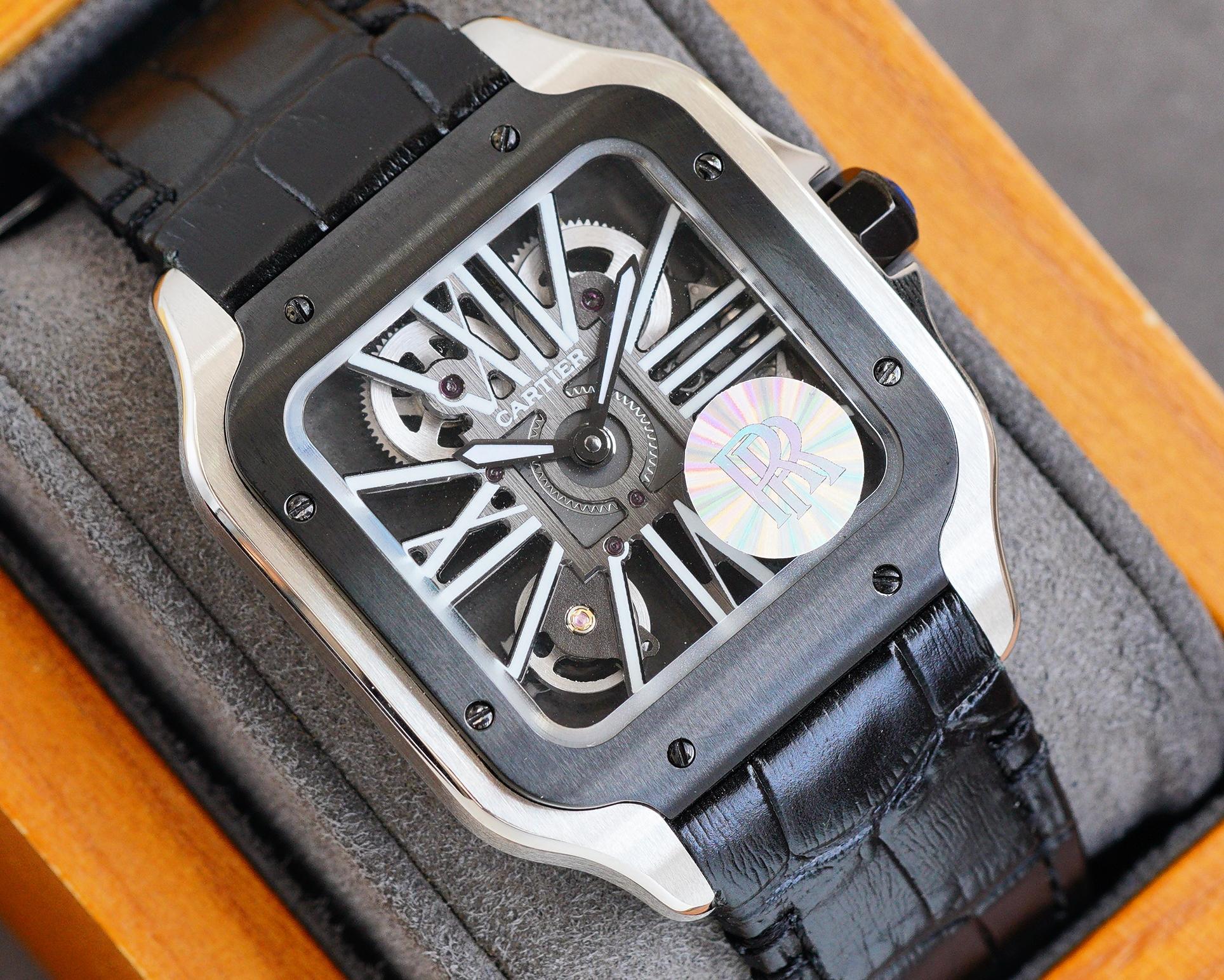 SANTOS BLACK BEZEL SKELETON