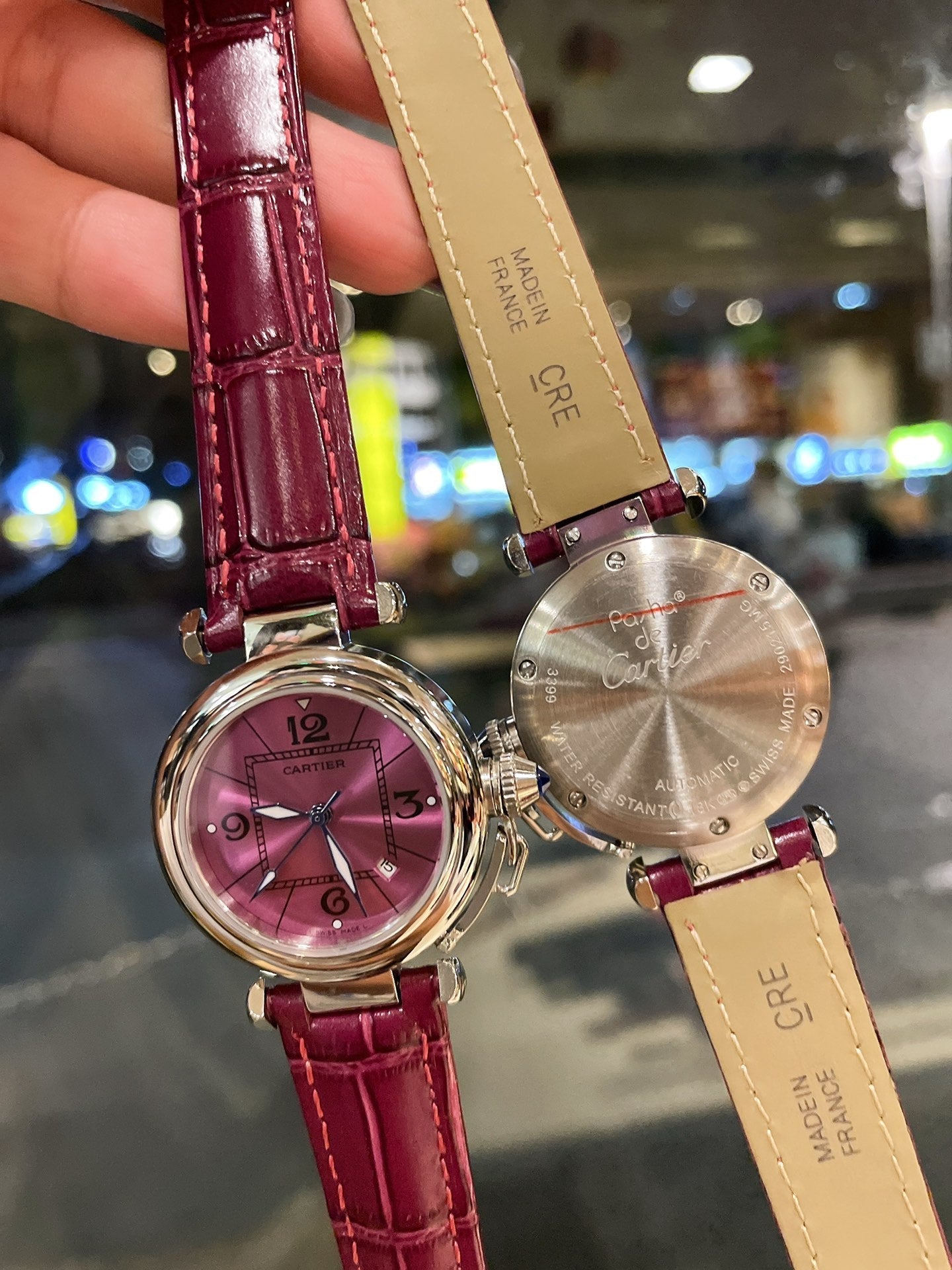 PASHA DE CARTIER 35MM QUARTZ DARK PINK DIAL