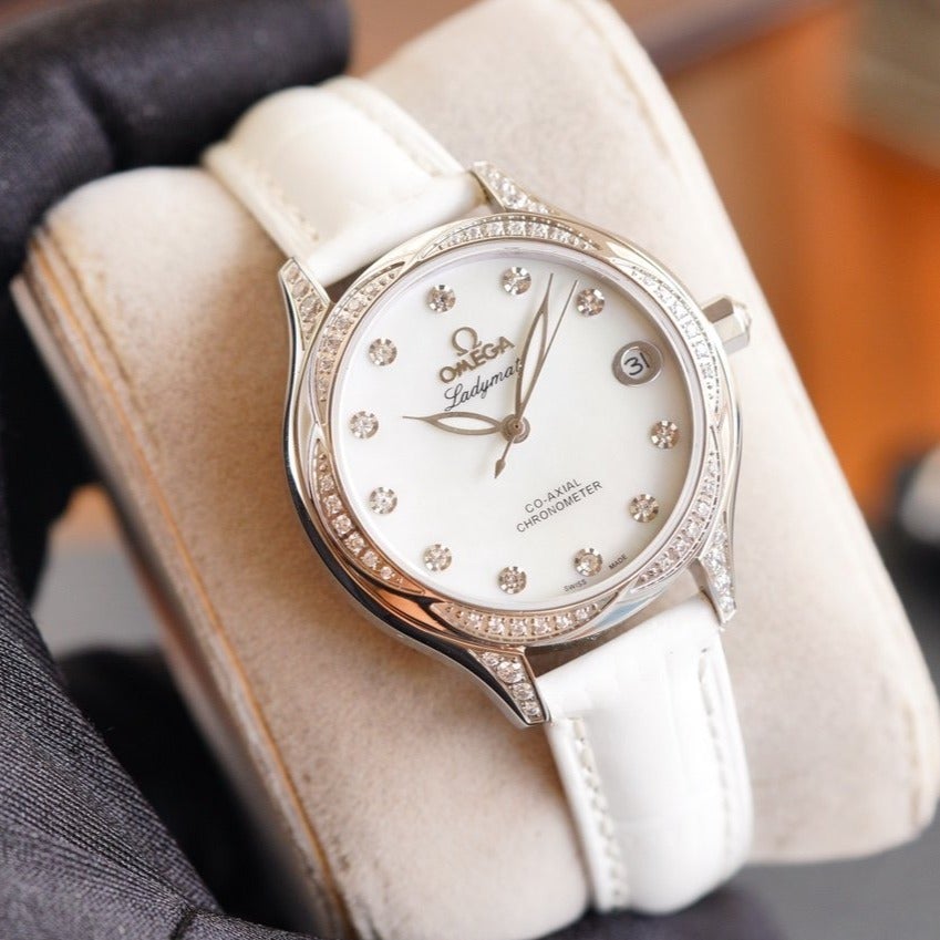 DE VILLE LADYMATIC 31MM DIAMOND BEZEL MOP DIAL