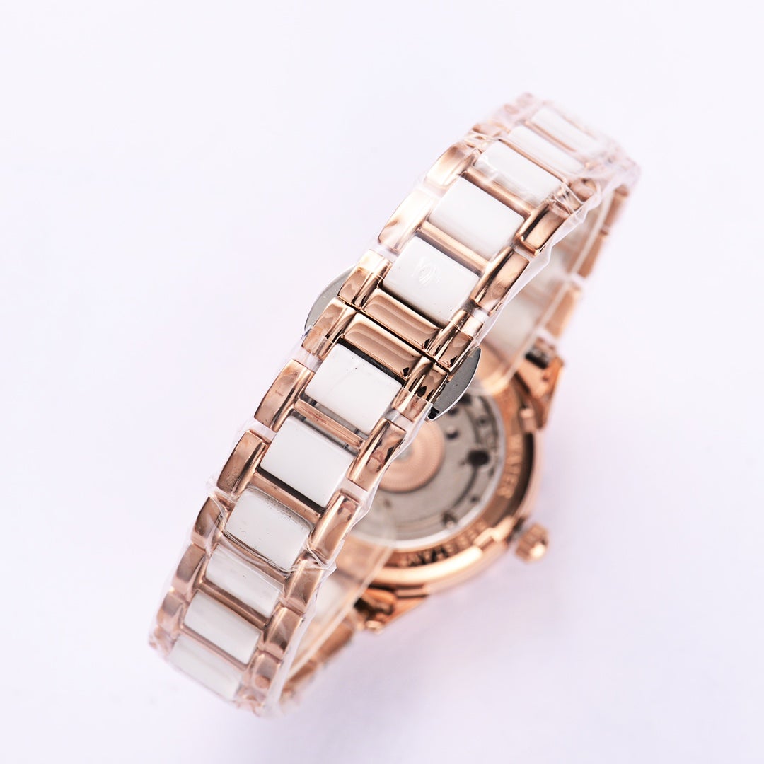 DEVILLE 33MM AUTOMATIC MOP DIAL DIAMOND BEZEL