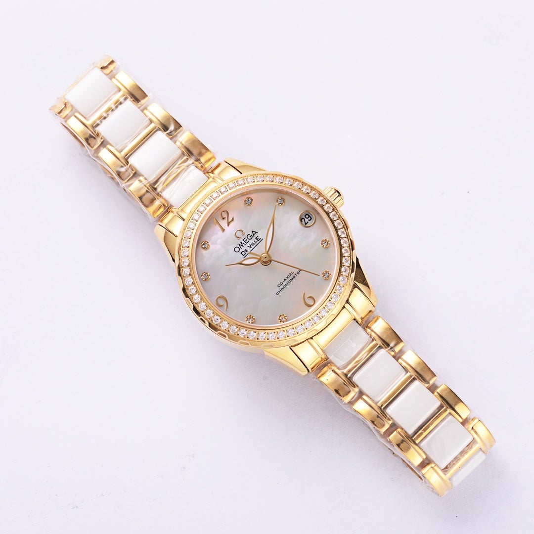 DEVILLE 33MM AUTOMATIC MOP DIAL DIAMOND BEZEL