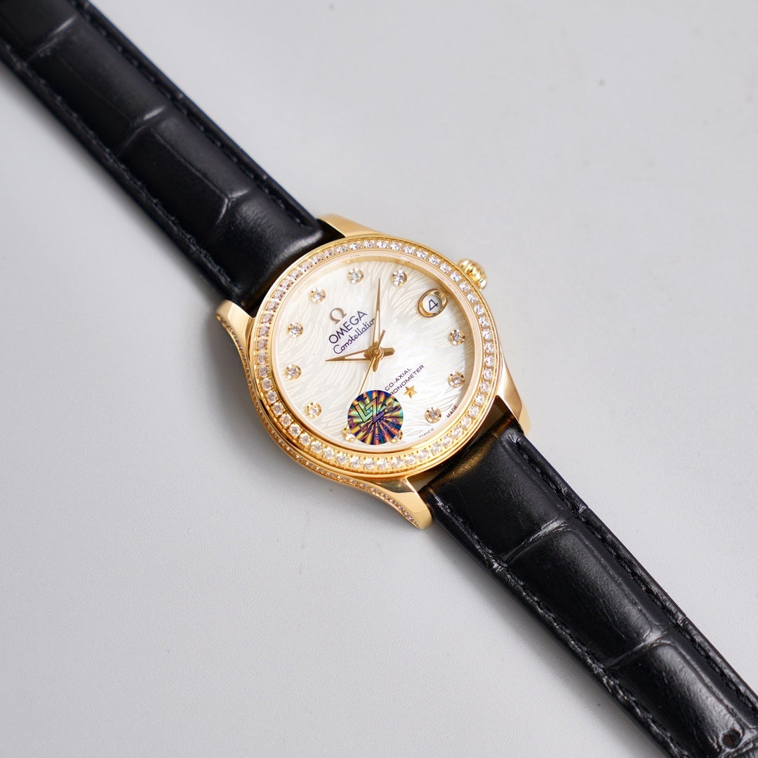 CONSTELLATION 33MM AUTOMATIC GOLD DIAMOND BEZEL
