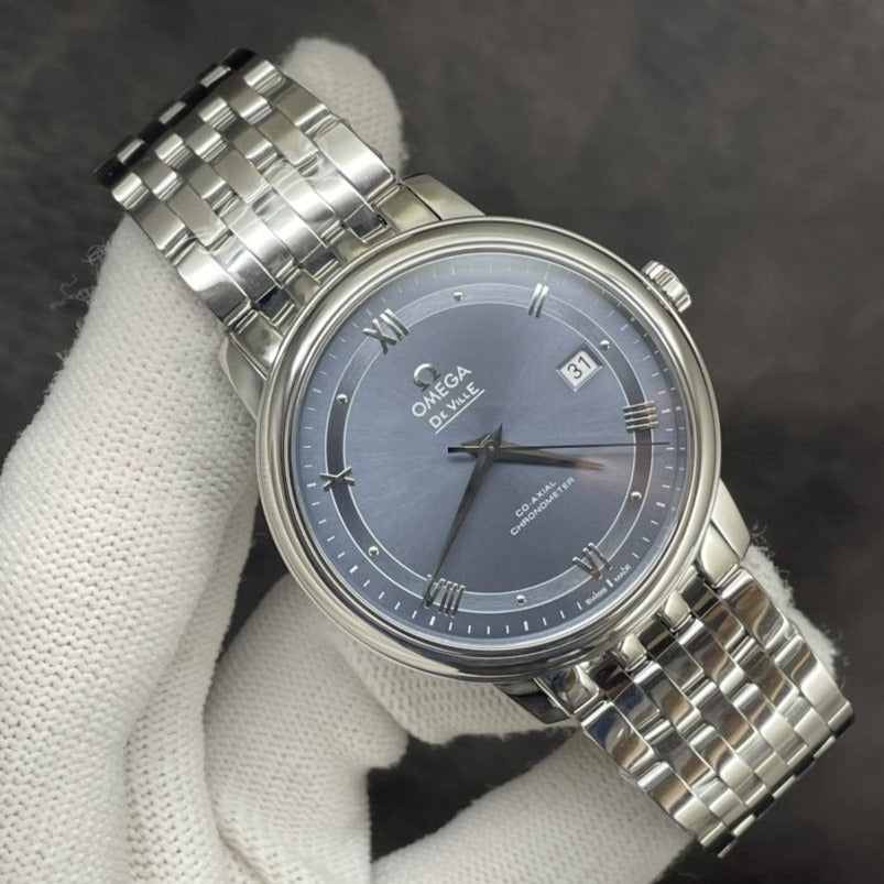 DEVILLE PRESTIGE 39.5MM STEEL BLUE DIAL