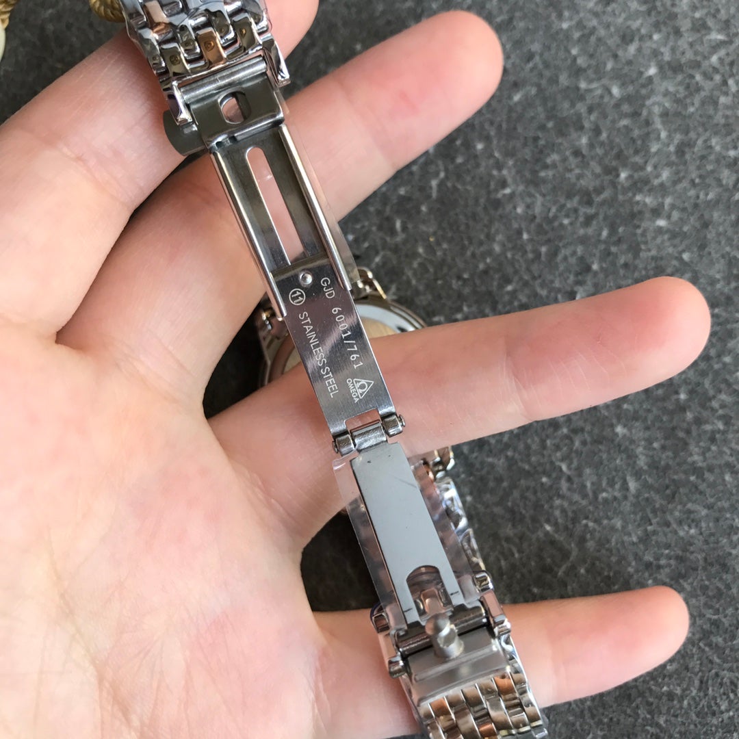 DEVILLE PRESTIGE 27MM QUARTZ ROSE GOLD STEEL MOP DIAL