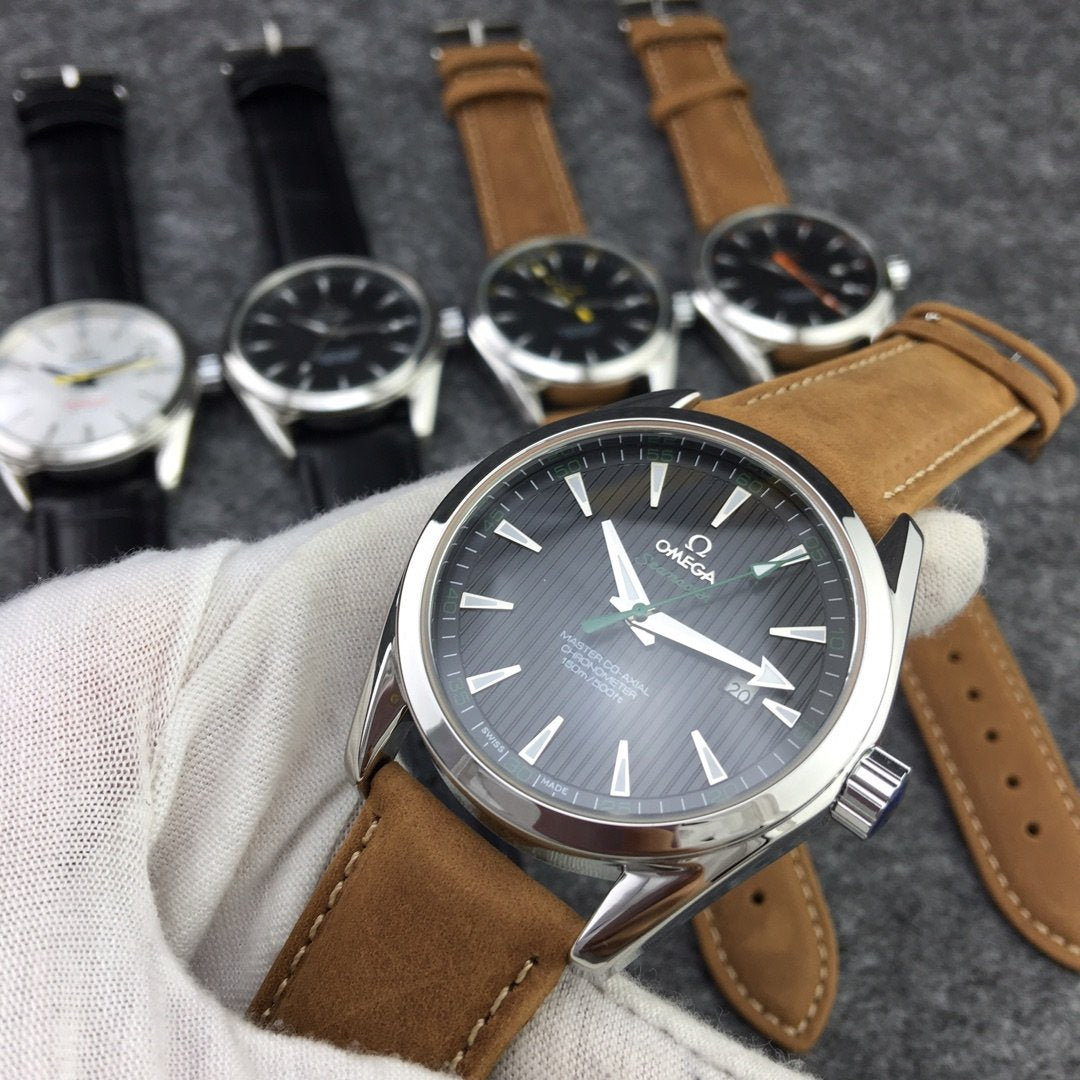 SEAMASTER AQUA TERRA 150M STEEL CASE BLACK DIAL BROWN LEATHER