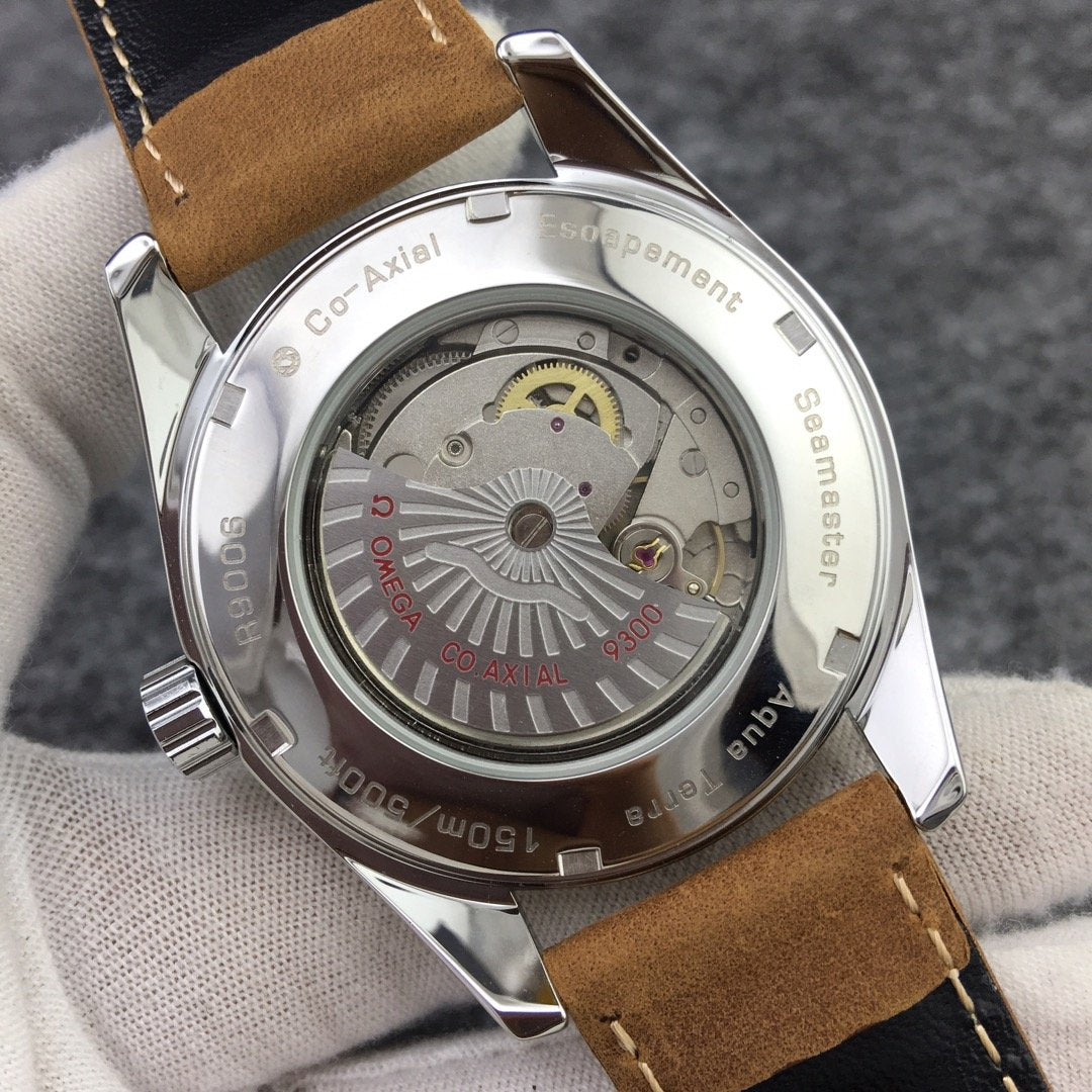 SEAMASTER AQUA TERRA 150M STEEL CASE BLACK DIAL BROWN LEATHER