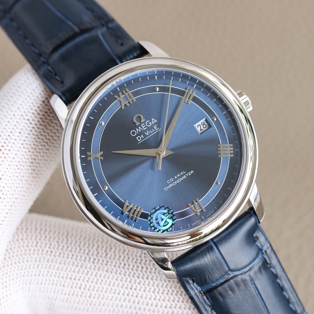 DE VILLE PRESTIGE 39.5 SILVER BLUE DIAL