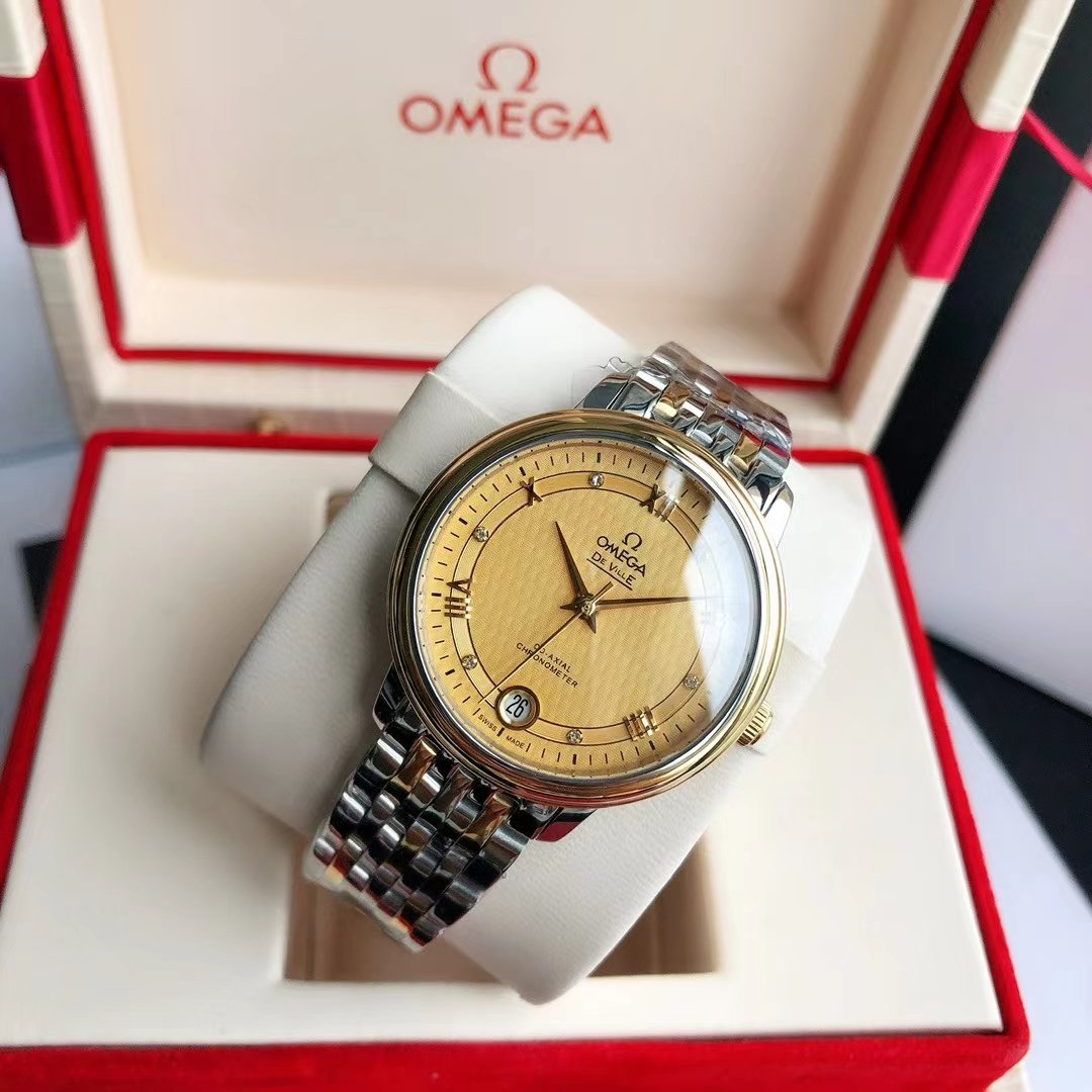 DE VILLE PRESTIGE 39.5 GOLD CASE YELLOW DIAL
