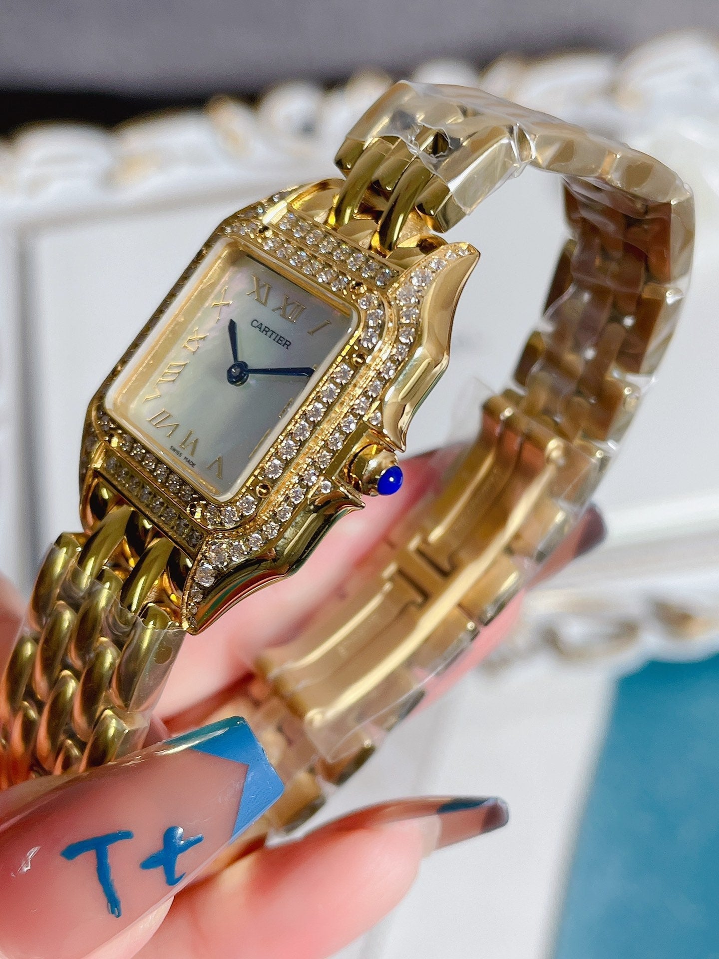 PANTHERE 27MM QUARTZ ROSE GOLD DIAMOND BEZEL