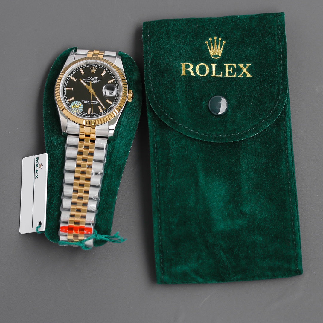 DATEJUST 36MM TWO-TONE BLACK DIAL JUBILEE