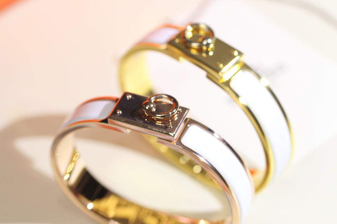 H RING LOCK BRACELET 12MM WHITE