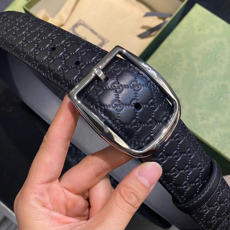 GC BELT G BUCKLE DELICATE PATTERN LEATHER 4.0CM