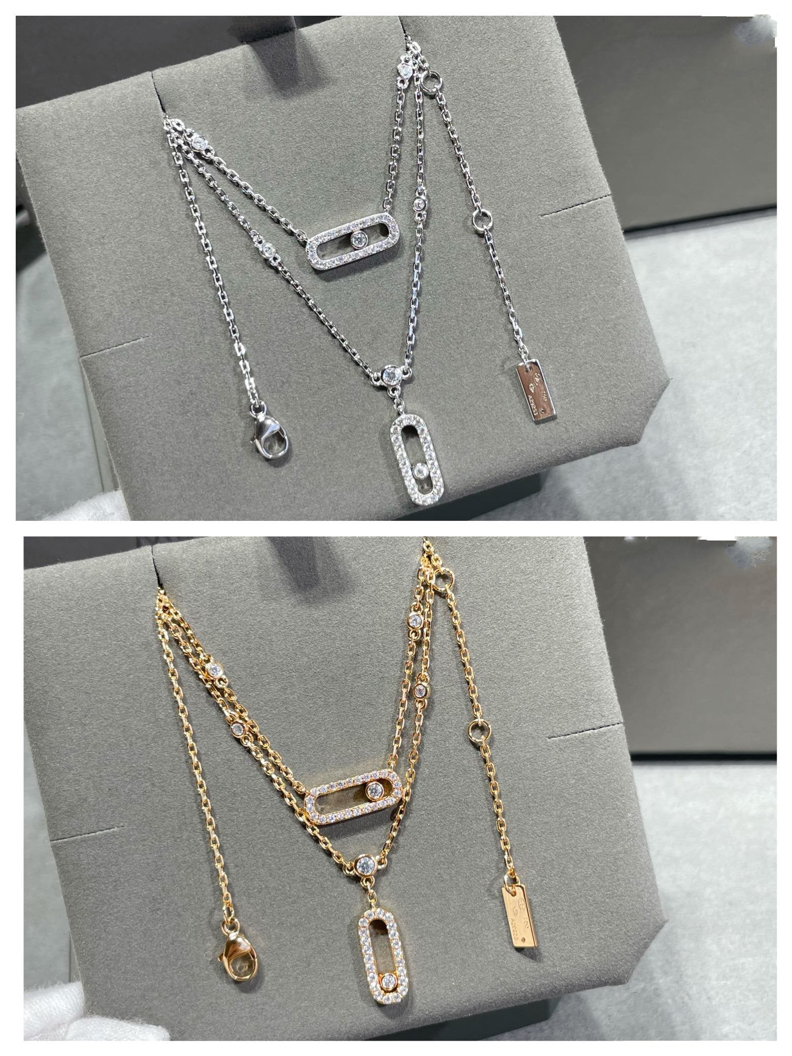 MOVE 2 ROW DIAMOND NECKLACE