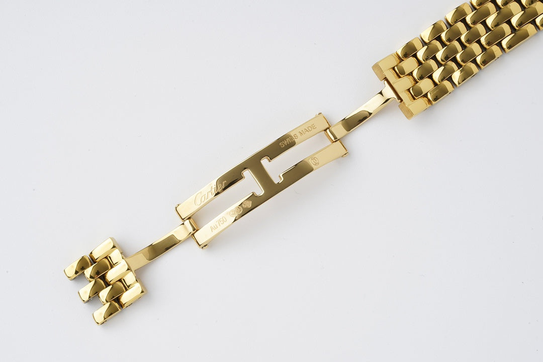 PANTHERE 27MM GOLD CASE DIAMOND BEZEL WHITE DIAL