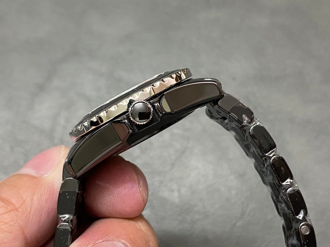 J12 Automatic Black Ceramic White Numerals Black Dial