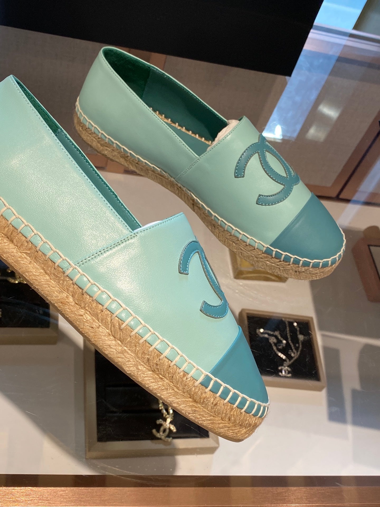 espadrilles sky blue lambskin