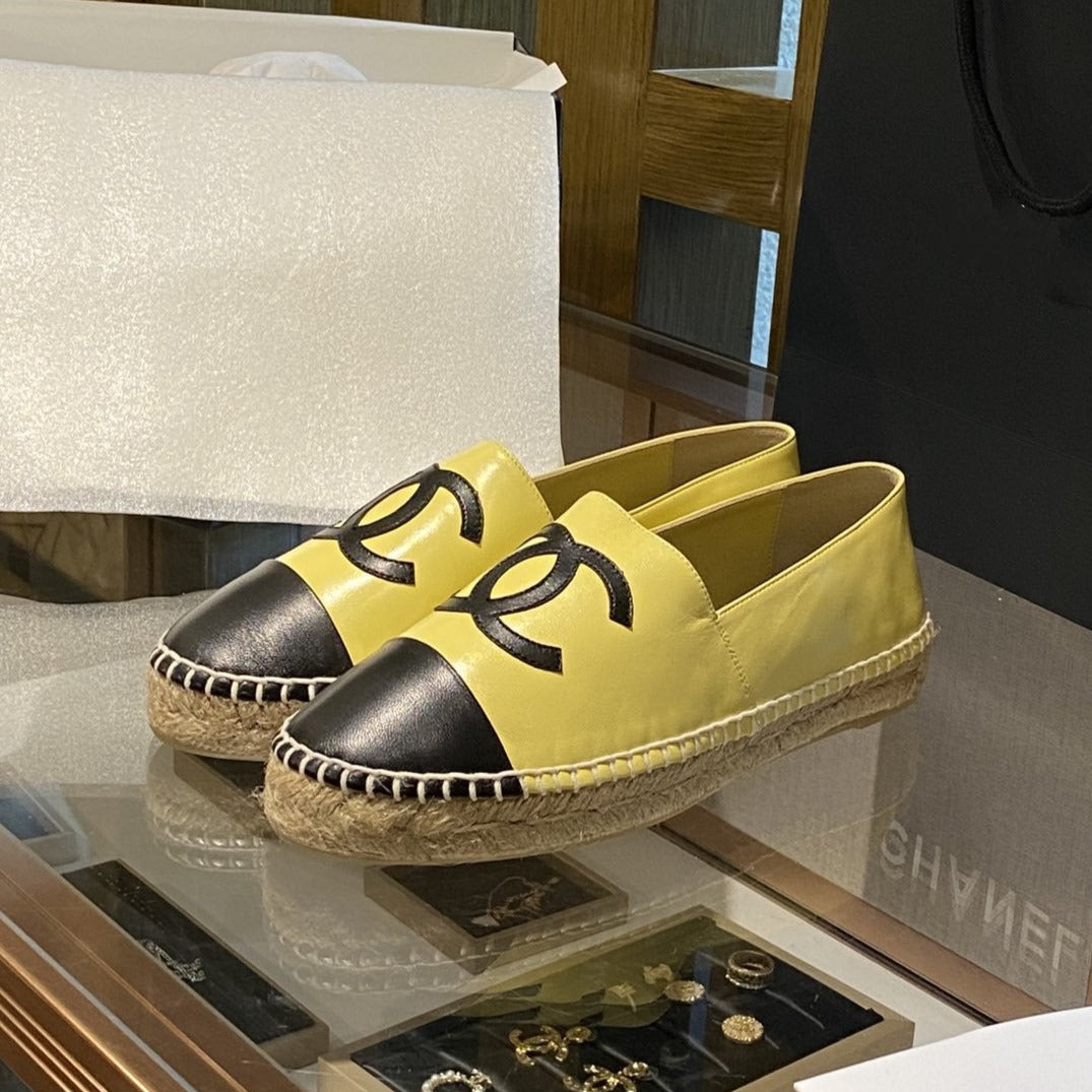 espadrilles yellow black lambskin