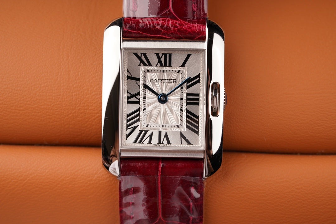 TANK ANGLAISE STEEL RED LEATHER