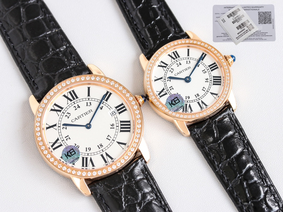 RONDE SOLO PINK GOLD BLACK LEATHER