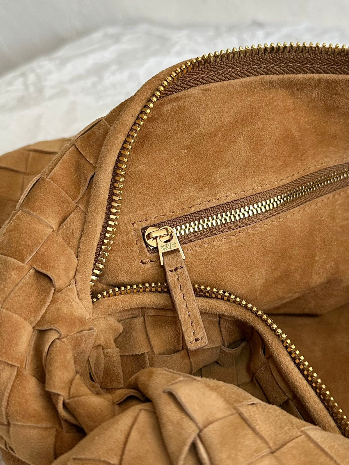 BV SMALL JODIE 36CM BROWN SUEDE LEATHER
