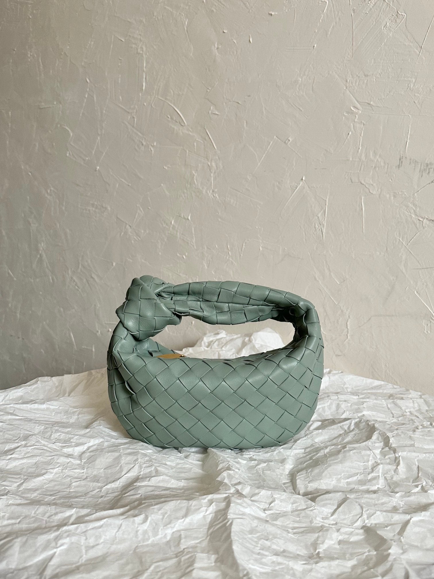 BV MINI JODIE 28CM MINT GREEN LAMBSKIN LEATHER