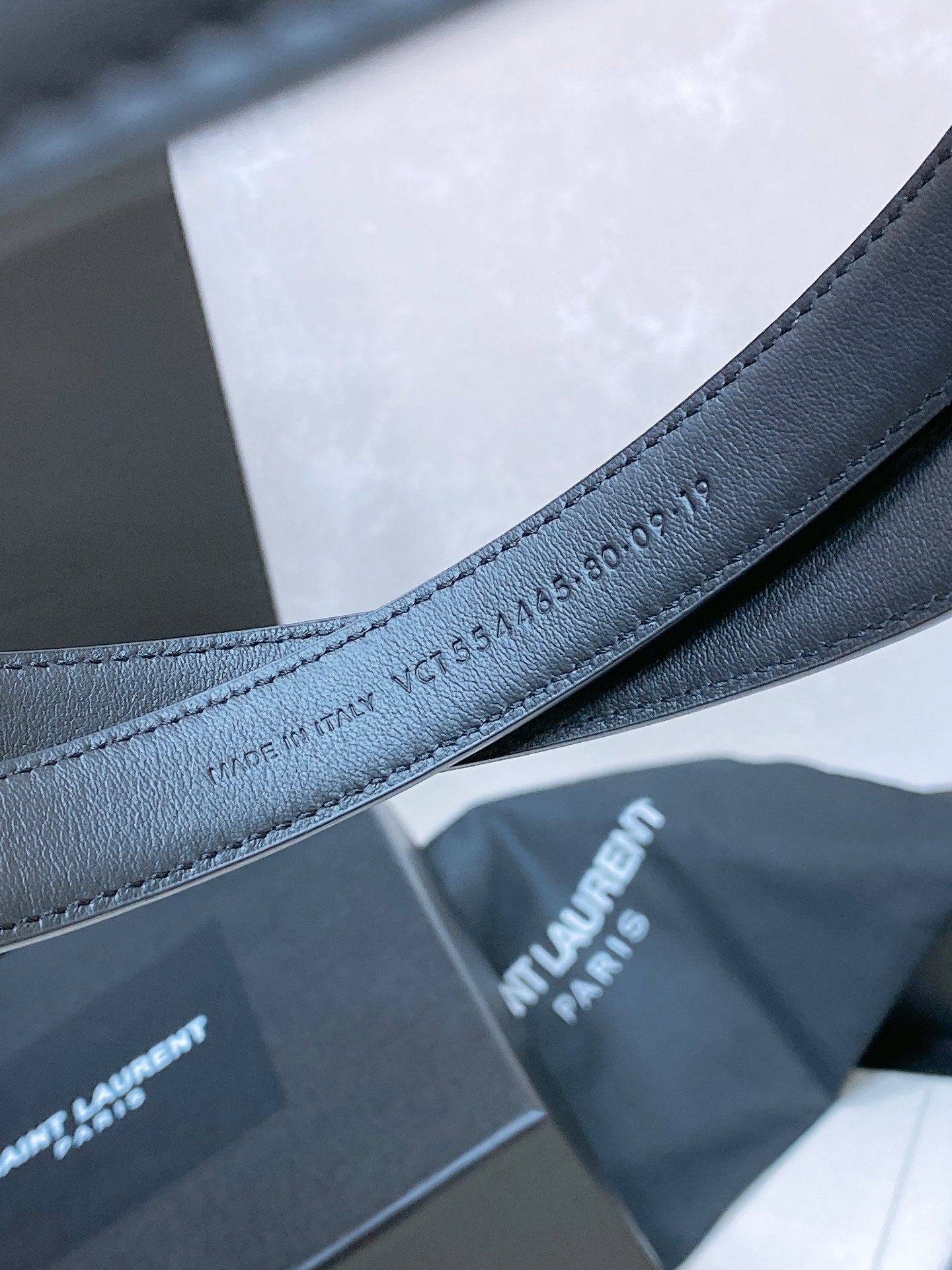 YSL Cassandre Belt 20mm Black Calfskin