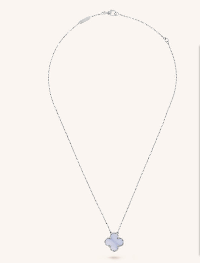 VCA Clover Limited Necklace Mop Purple Sliver