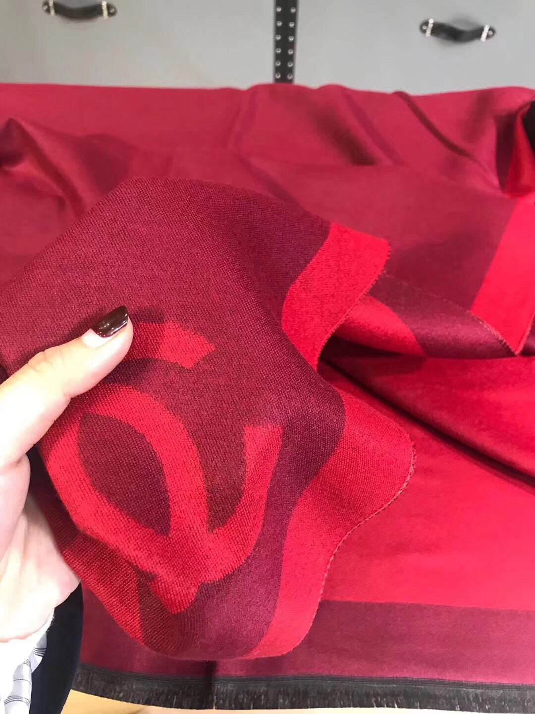 CC Scarf 180 CM In Dark Red Mix Bright Red Cashmere 360522