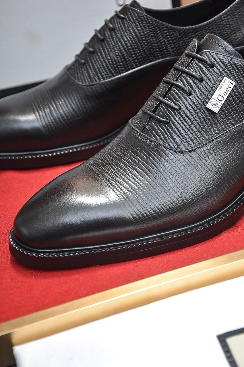 GG Men's Dress Shoe Black Cowhide 499524