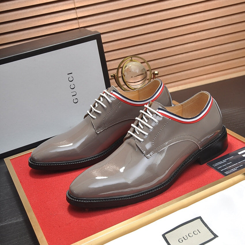 GG Men's Dress Shoe Grey Patent Leather 142176