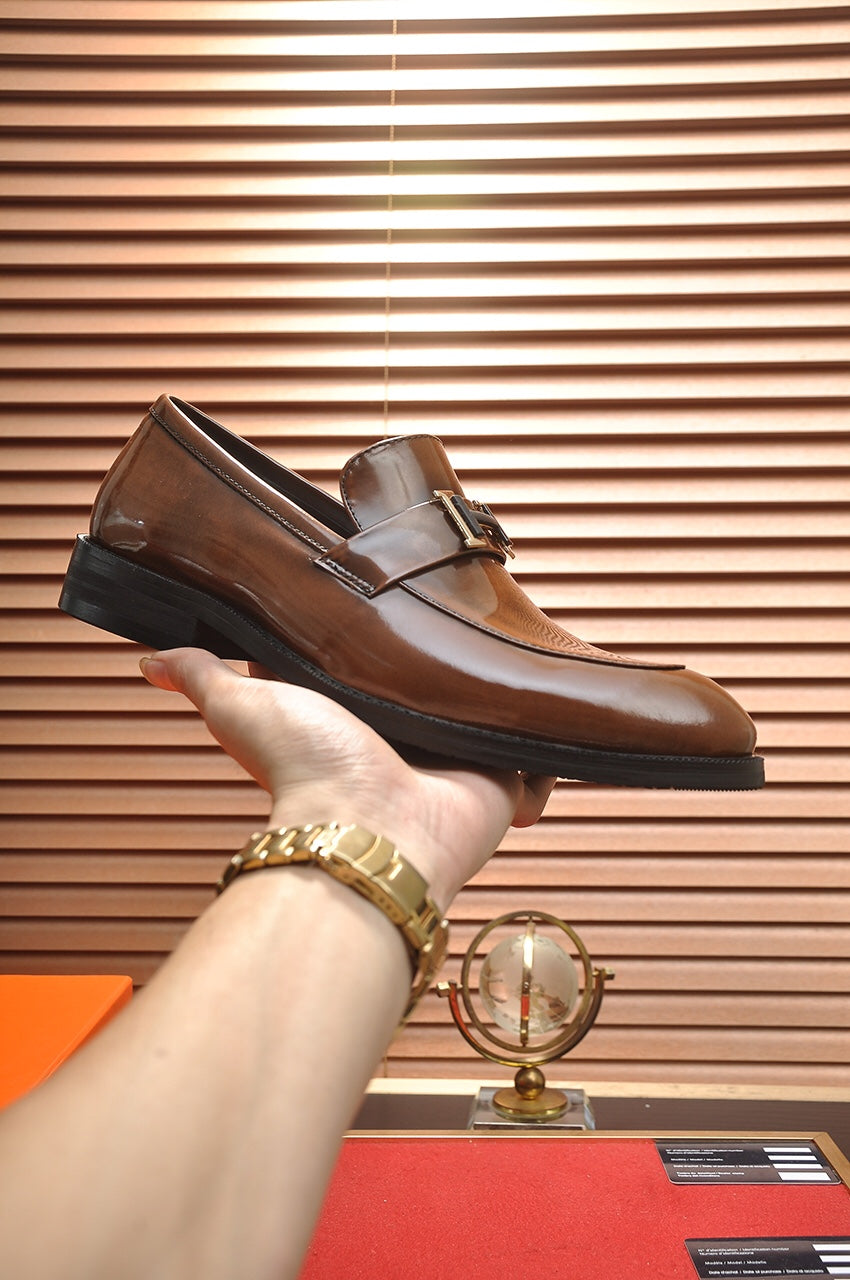 HM Men's Loafer Brown Patent Leather 526111