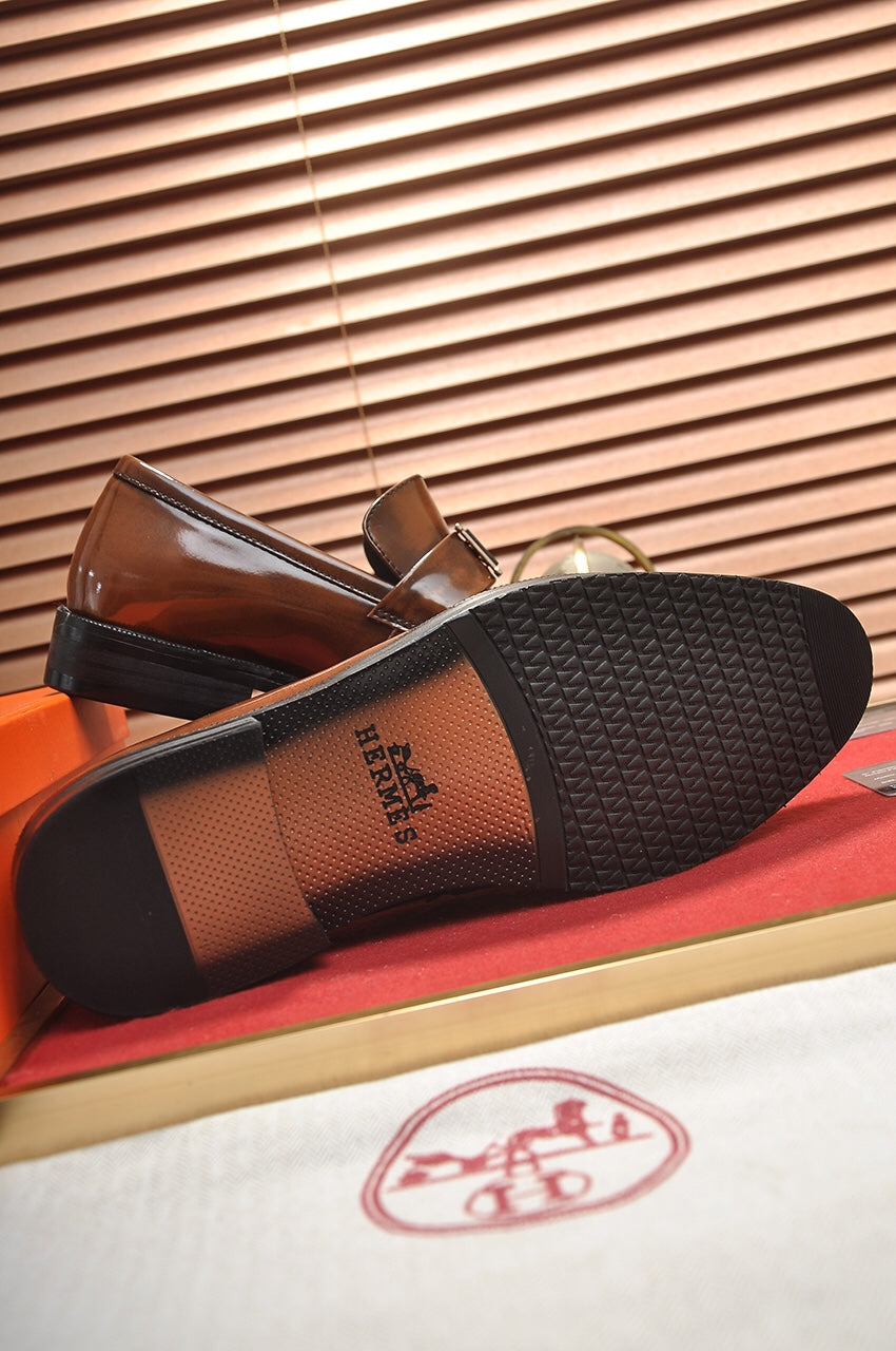 HM Men's Loafer Brown Patent Leather 526111