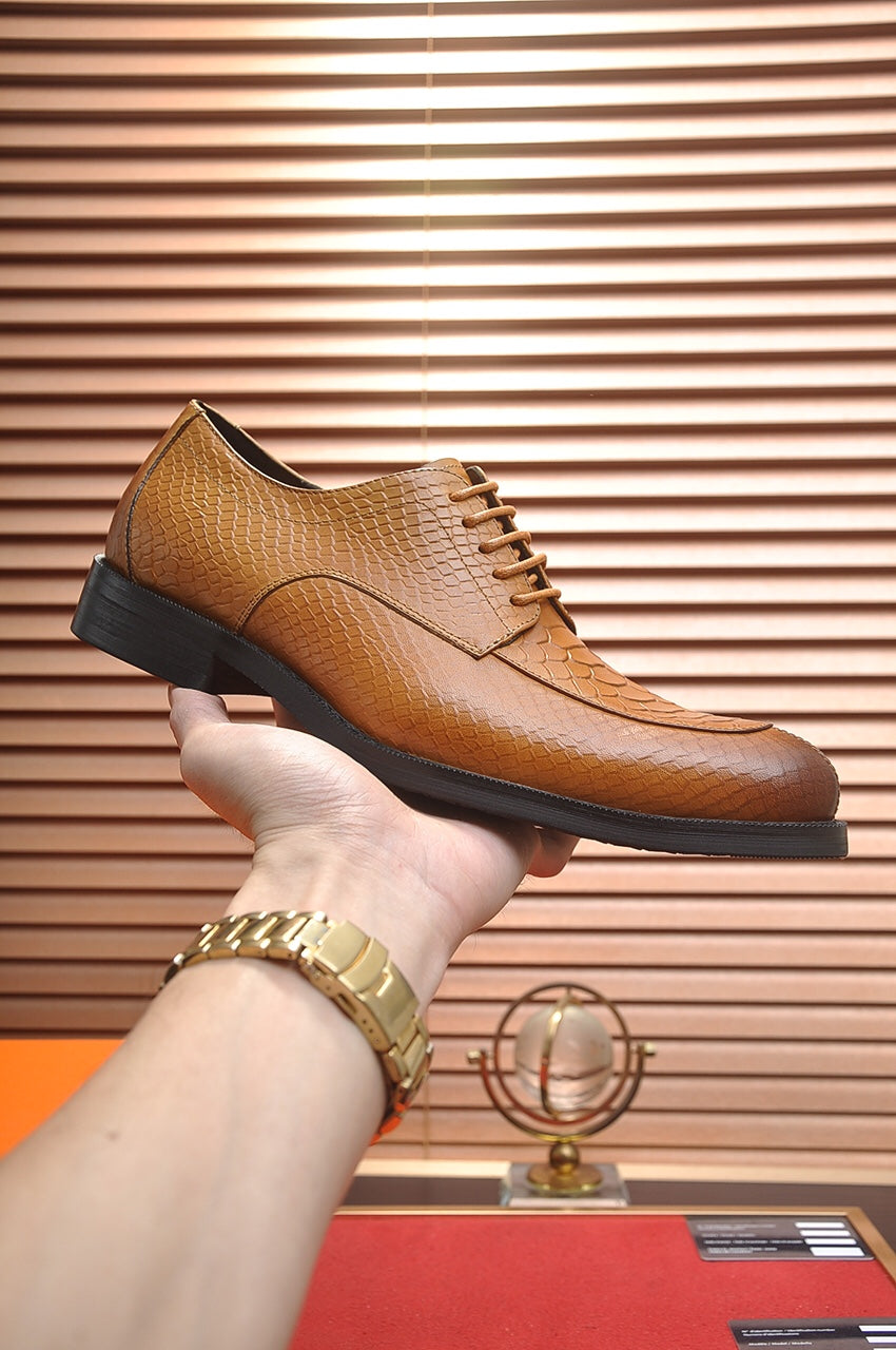 HM Men's Dress Shoe Brown Sheepskin