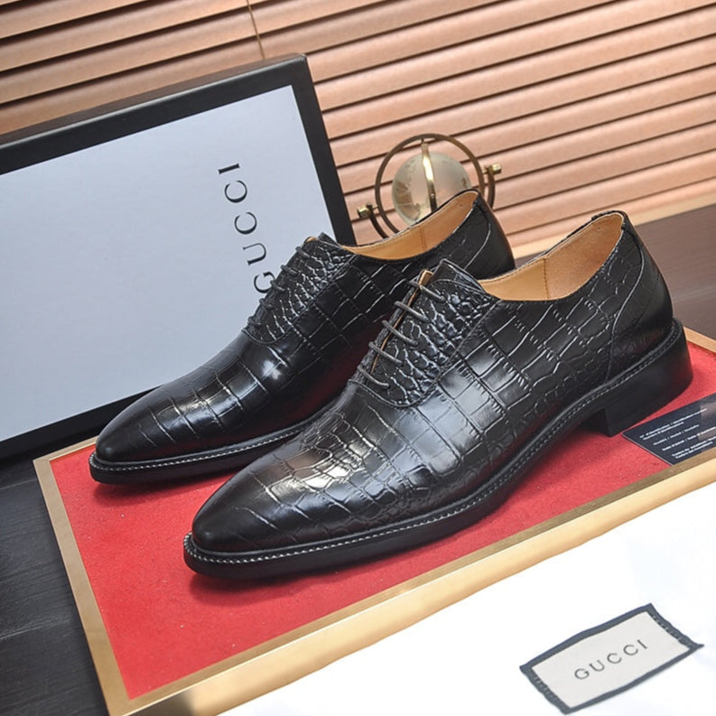 GG Men's Loafer Black Embossed Cowhide 140491