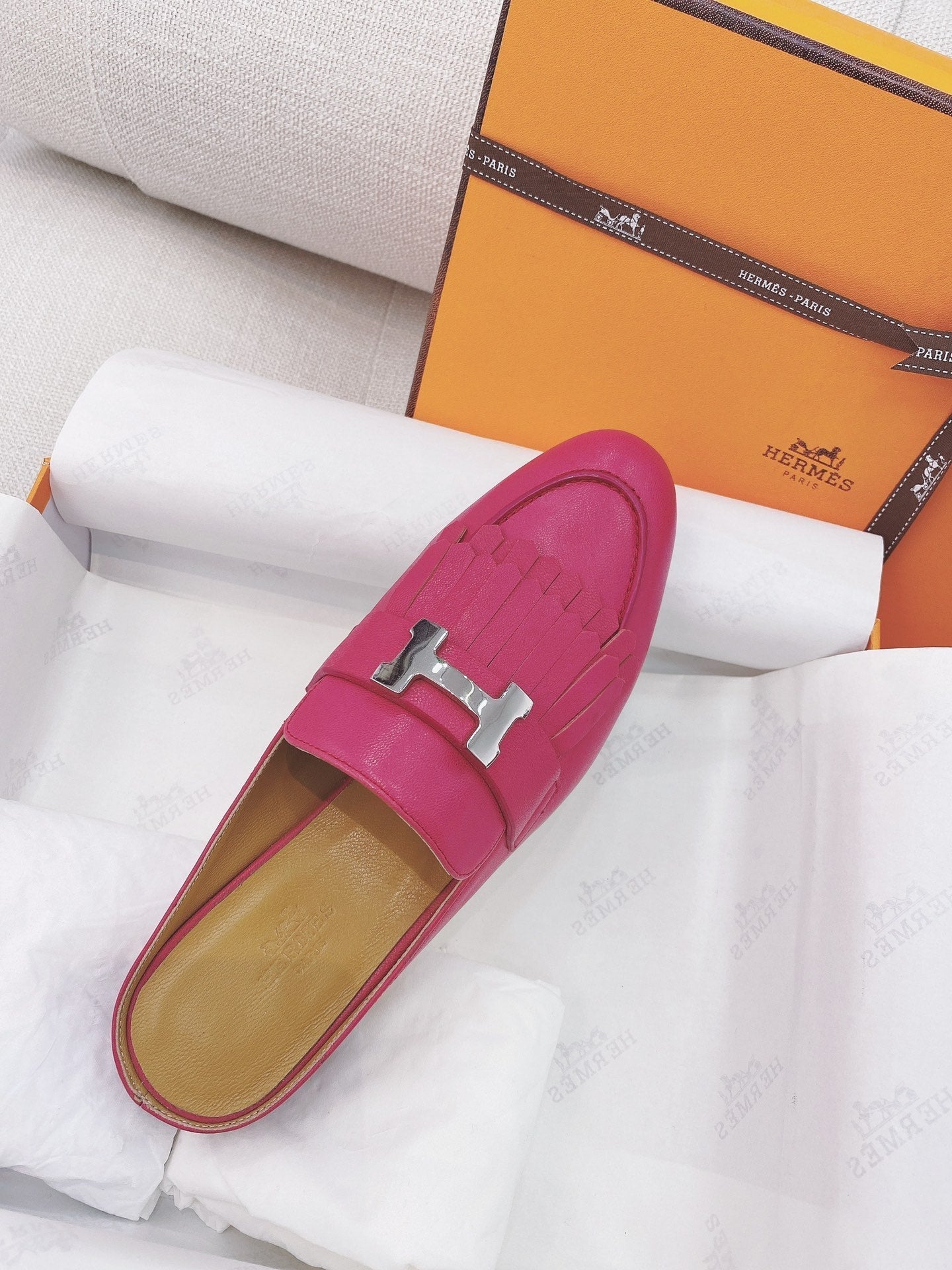 HM Rivoli Mule Pink Goat Leather 348016