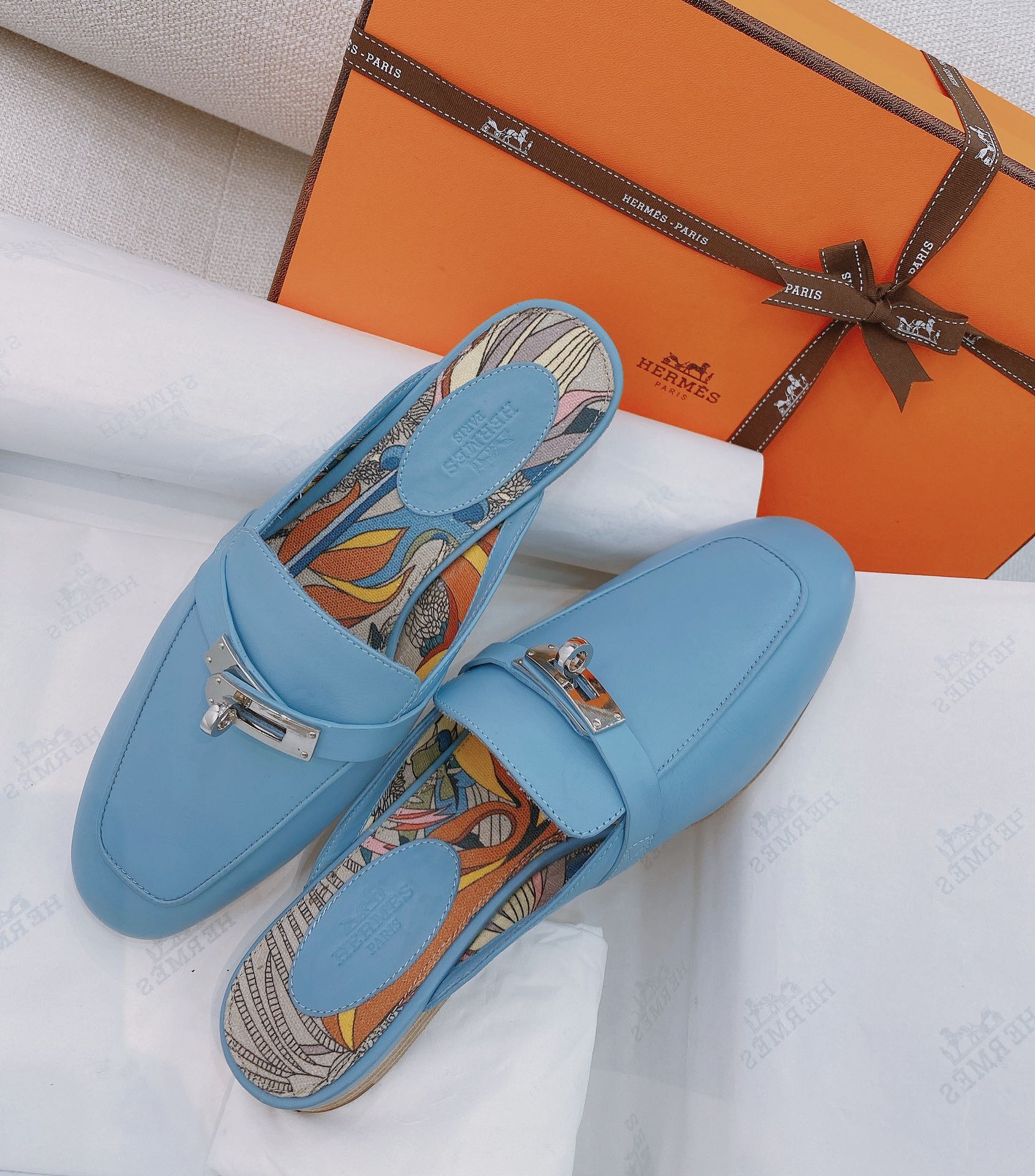 HM Oz Mule Blue Cowhide 348087