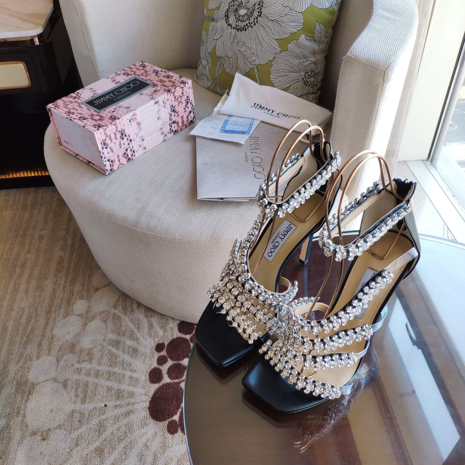 Jimmy 25 Josefine 100mm Sandals Black Calfskin 240072