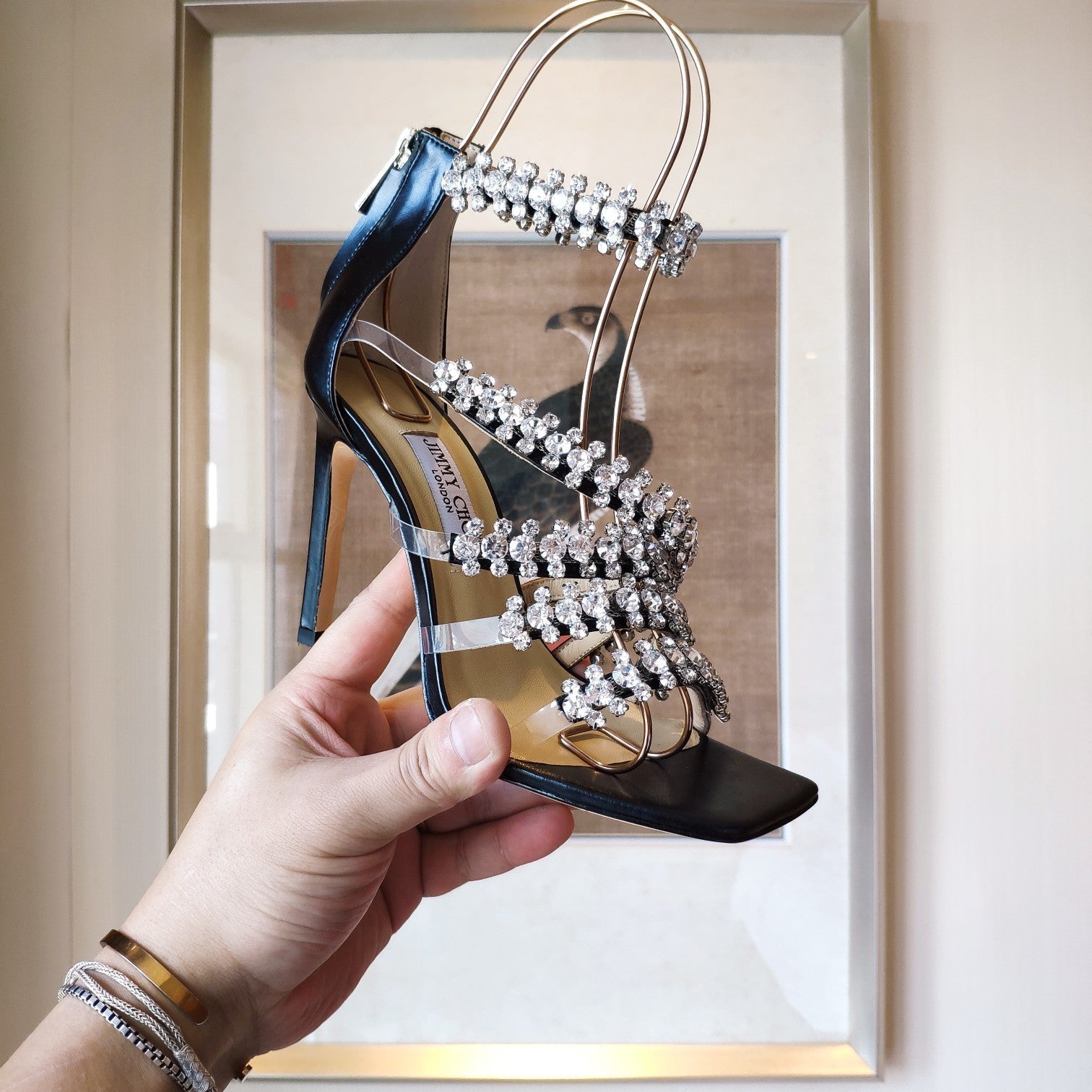 Jimmy 25 Josefine 100mm Sandals Black Calfskin 240072