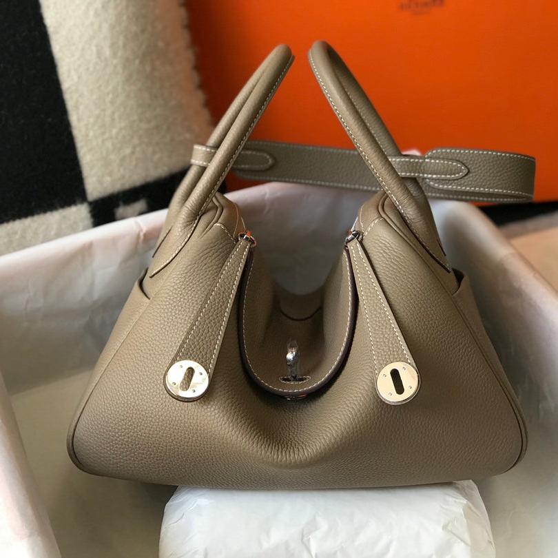 HM LINDY 30 BAG KHAKI TAURILLON CLEMENCE LEATHER