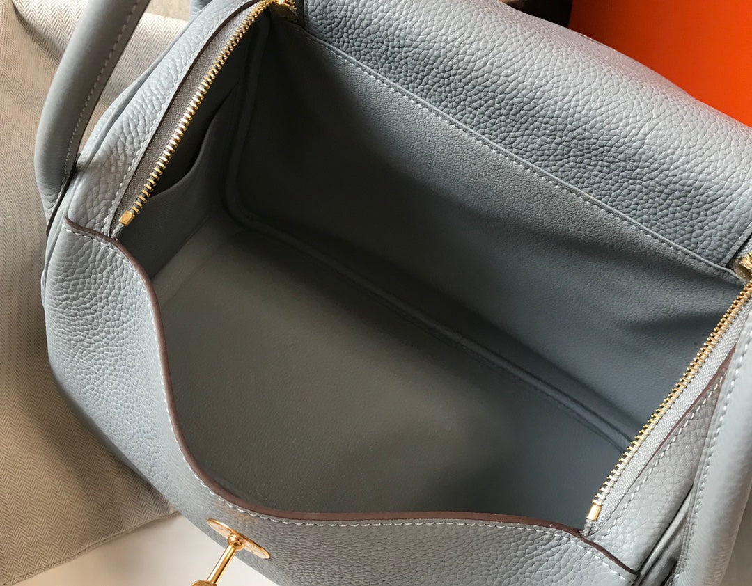 HM LINDY 26 BAG TEMPERED GRAY TAURILLON CLEMENCE LEATHER