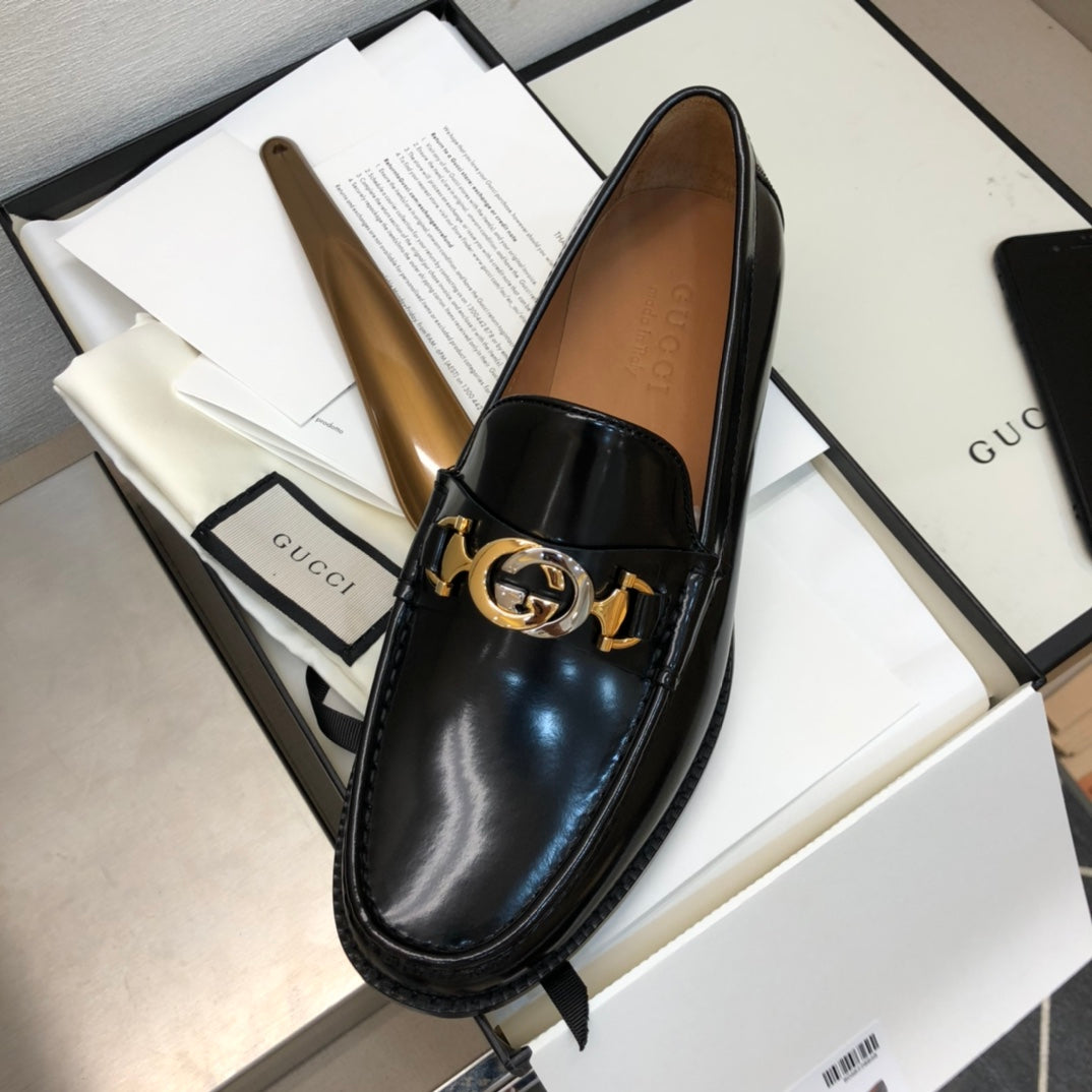 GG Men's Loafer Black Patent Leather 525079