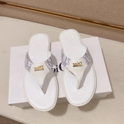 CD ALIAS THONG SANDAL WHITE CALFSKIN