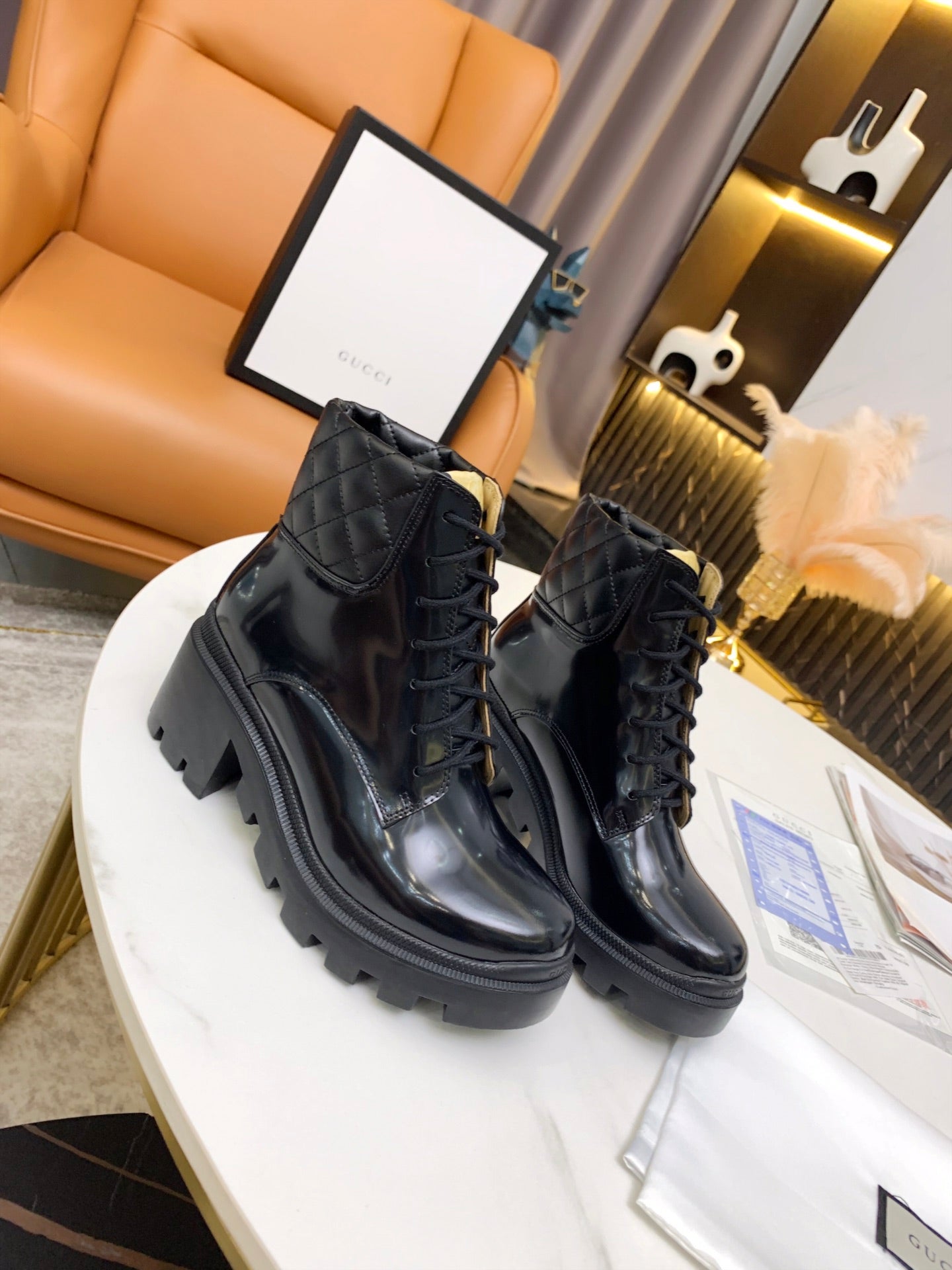 GG ankle boots black patent leather 397791