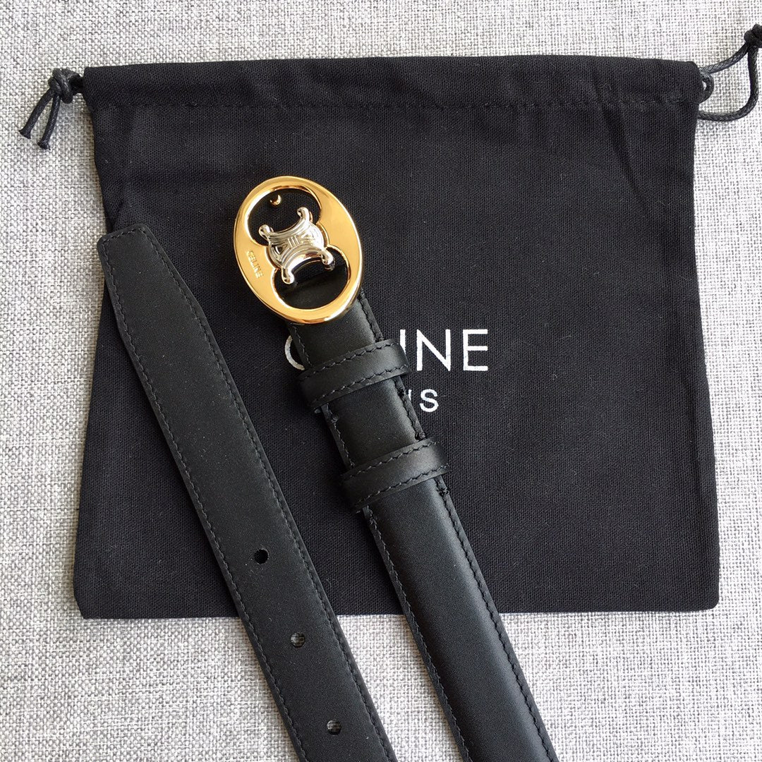 Celine 2026 Medium Triomphe Belt 25mm Leather