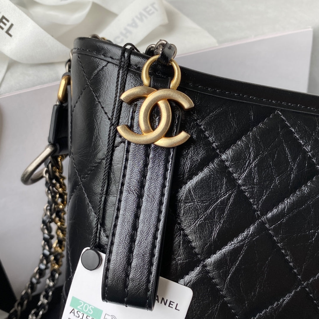 Chanel 2025 Gabrielle Black 25cm Calfskin 320991
