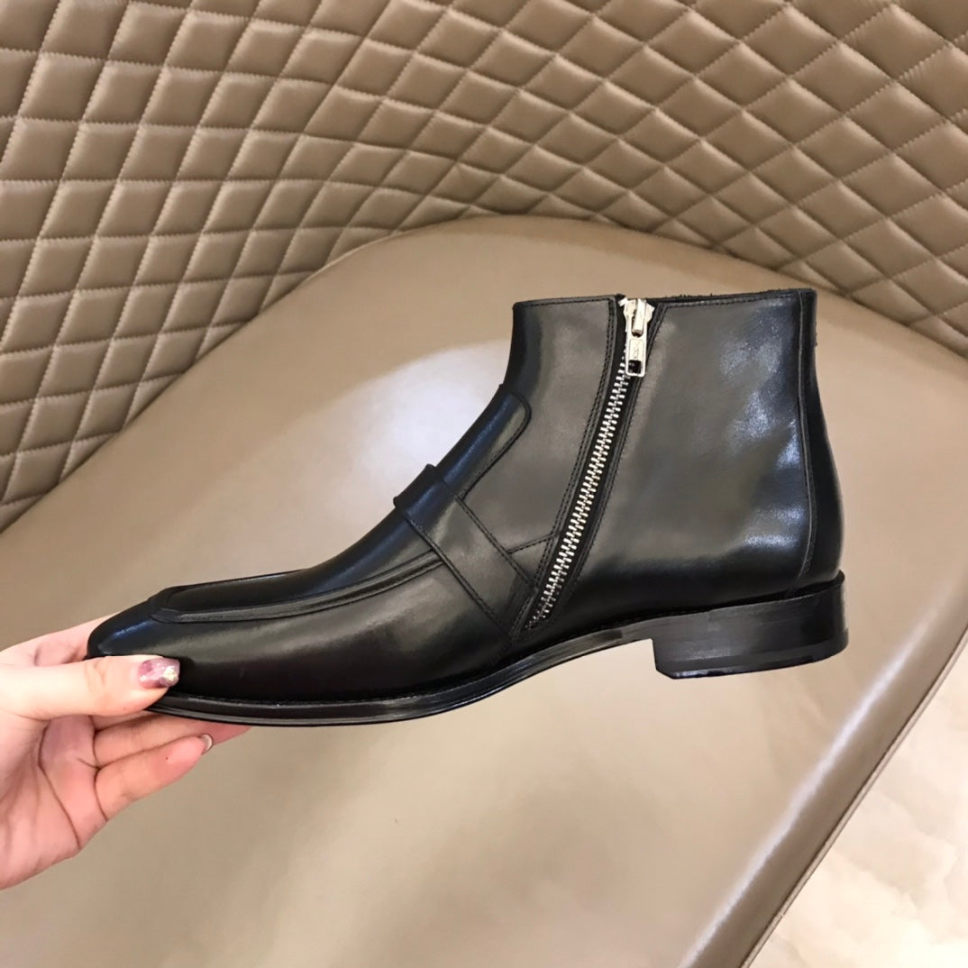 HM Men's Monk Boot Black Cowhide 527897